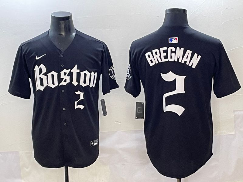 Men 2025 Boston Red Sox #2 Bregman Black Five generations Joint Name Nike MLB Jersey style 11->boston red sox->MLB Jersey